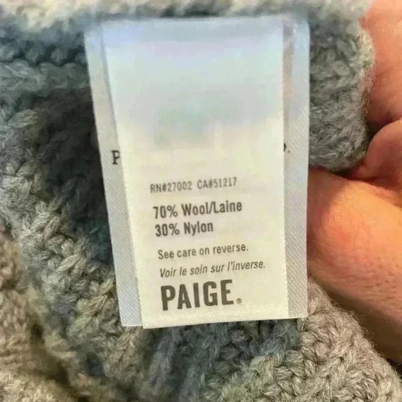 New PAIGE Wool-Blend Lorilee Rollneck Cutout Sweater Gray Size XL - Picture 6 of 8
